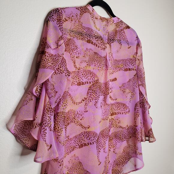 CAbi| Pink Cheetah Print Blouse, Style 5711 - Picture 4 of 11